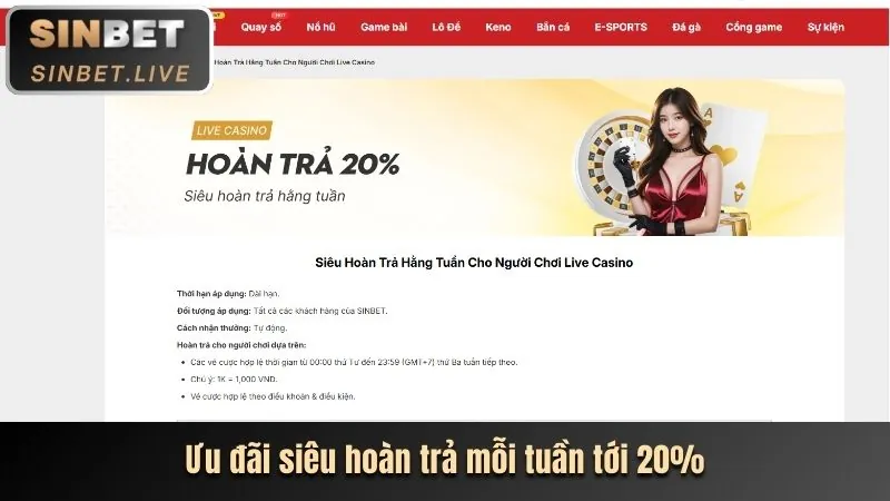 Hình ảnh ưu đãi thưởng nạp lại hàng ngày/tuần tại 55vin